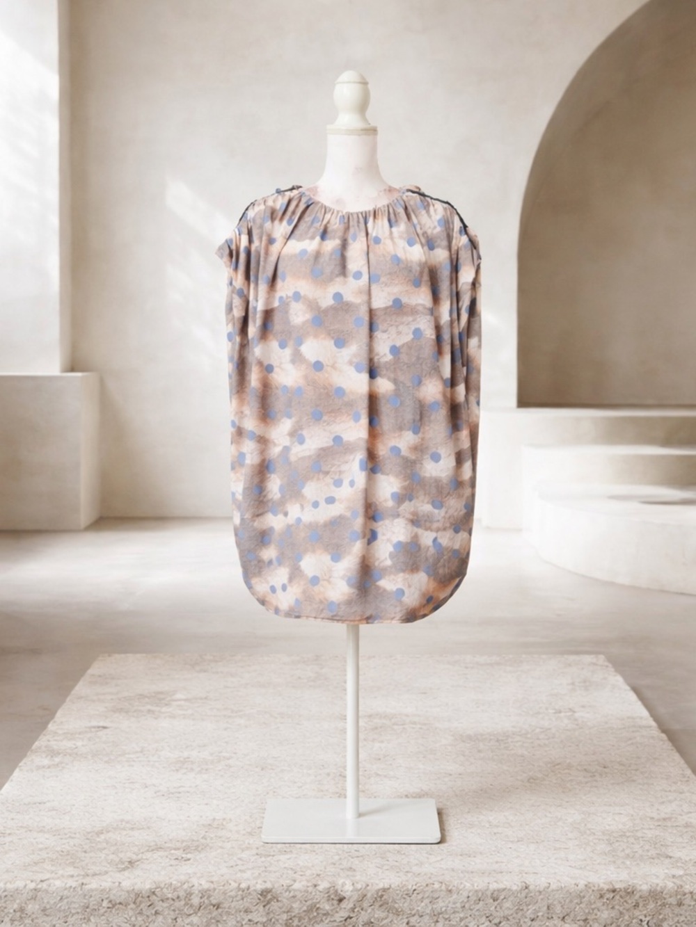 Stella McCartney Blue and Brown Polka Dot Blouse